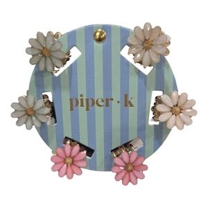 💕🔹️Piper K🔹️ Floral Hair Clips Set Of 6 Mini Metal